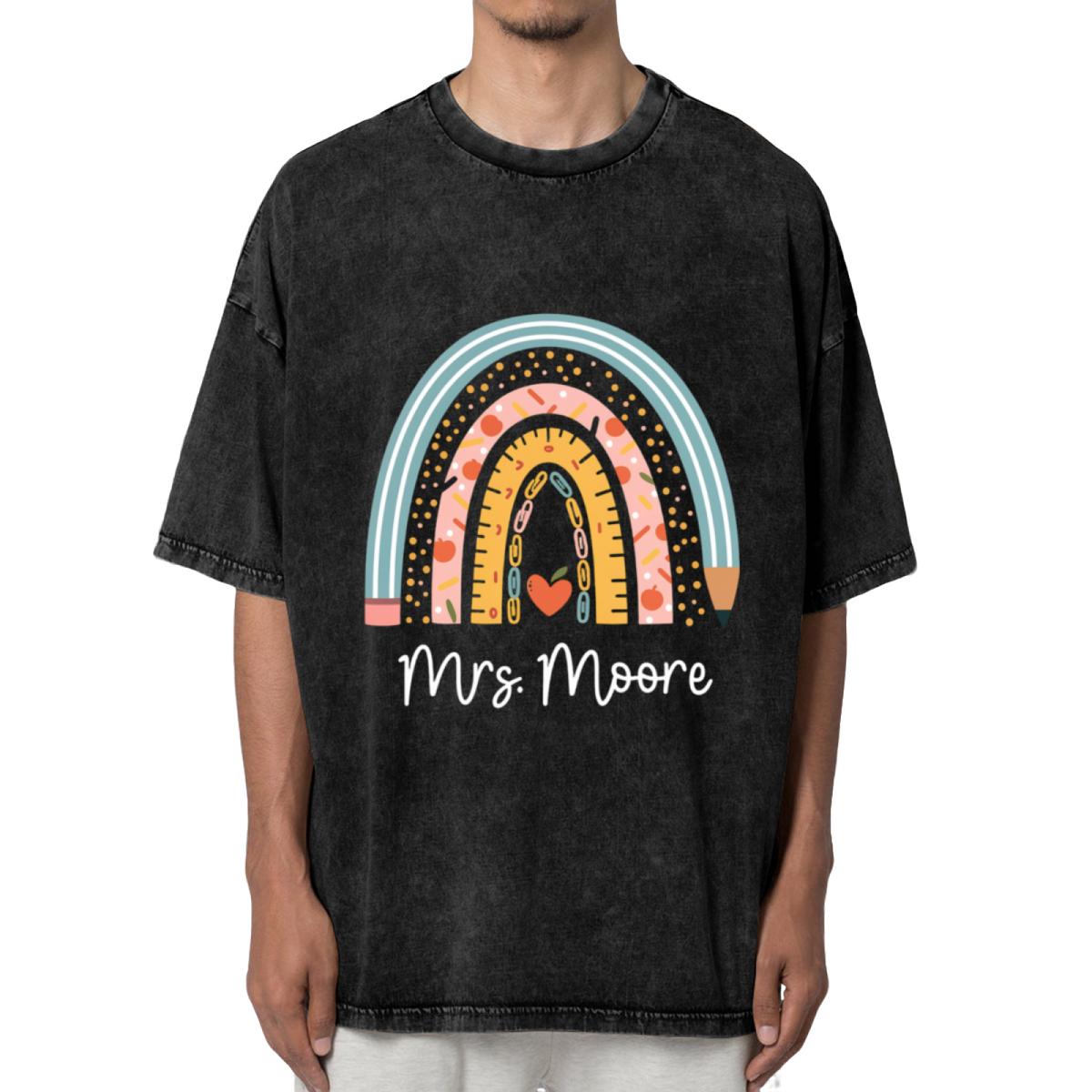 Custom Teacher washed graphic T-shirt product image