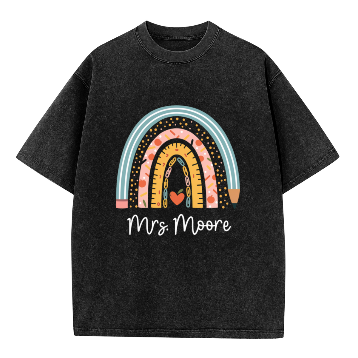 Custom Teacher washed graphic T-shirt product image