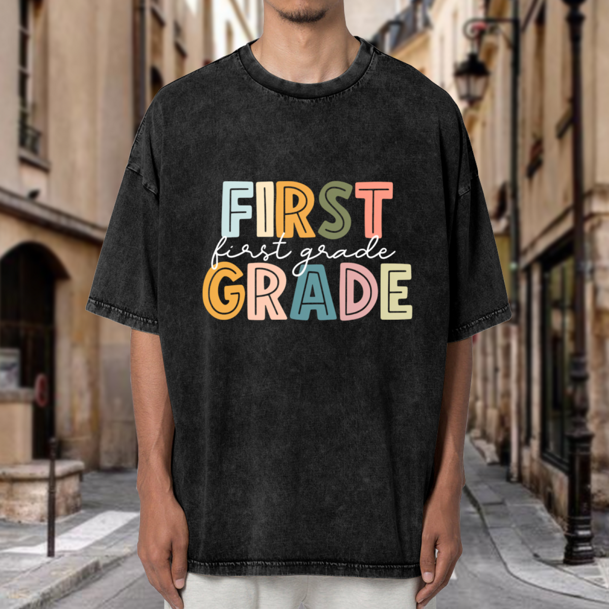 First Grade Team washed graphic T-shirt product image