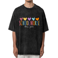 Custom School Nurse washed graphic T-shirt product image
