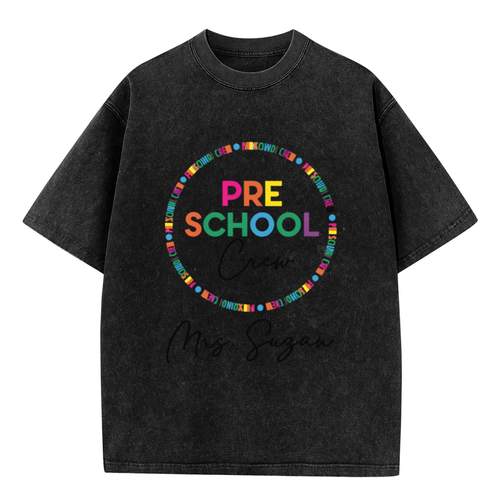 Preschool Teacher washed graphic T-shirt product image