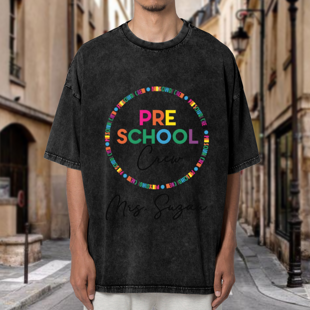 Preschool Teacher washed graphic T-shirt product image