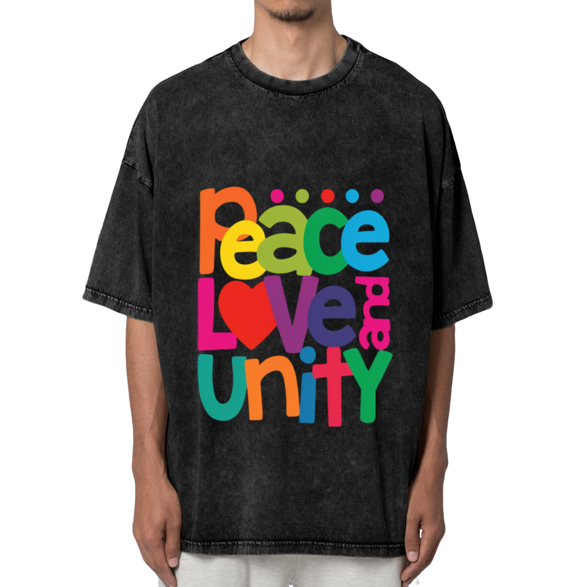 Peace Love Unity washed graphic T-shirt product image
