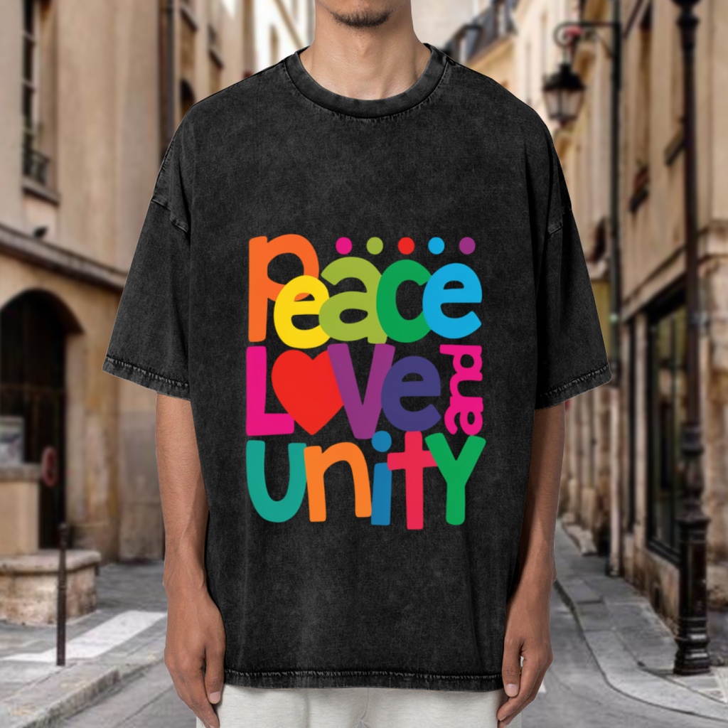 Peace Love Unity washed graphic T-shirt product image