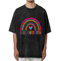 Colorful Rainbow Kindergarten Teacher washed graphic T-shirt product image