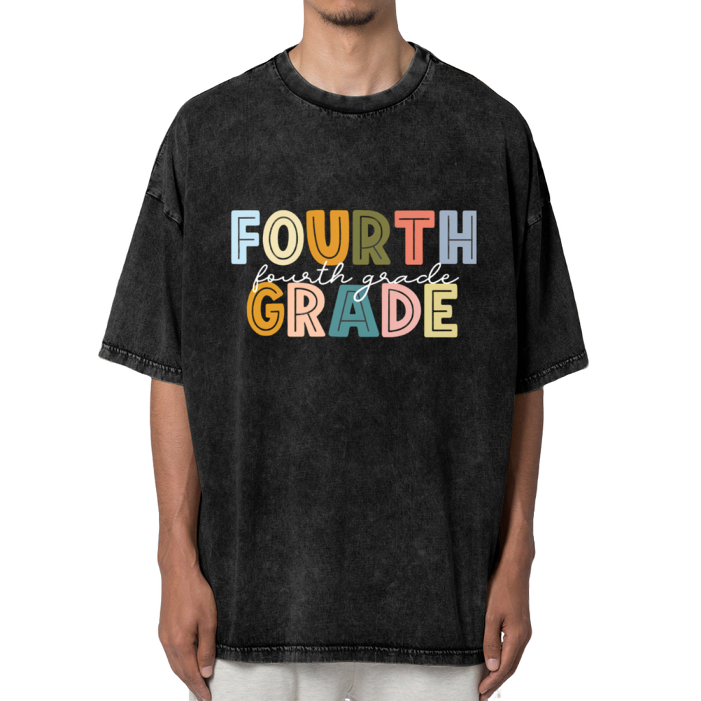 4th Grade Teacher washed graphic T-shirt product image