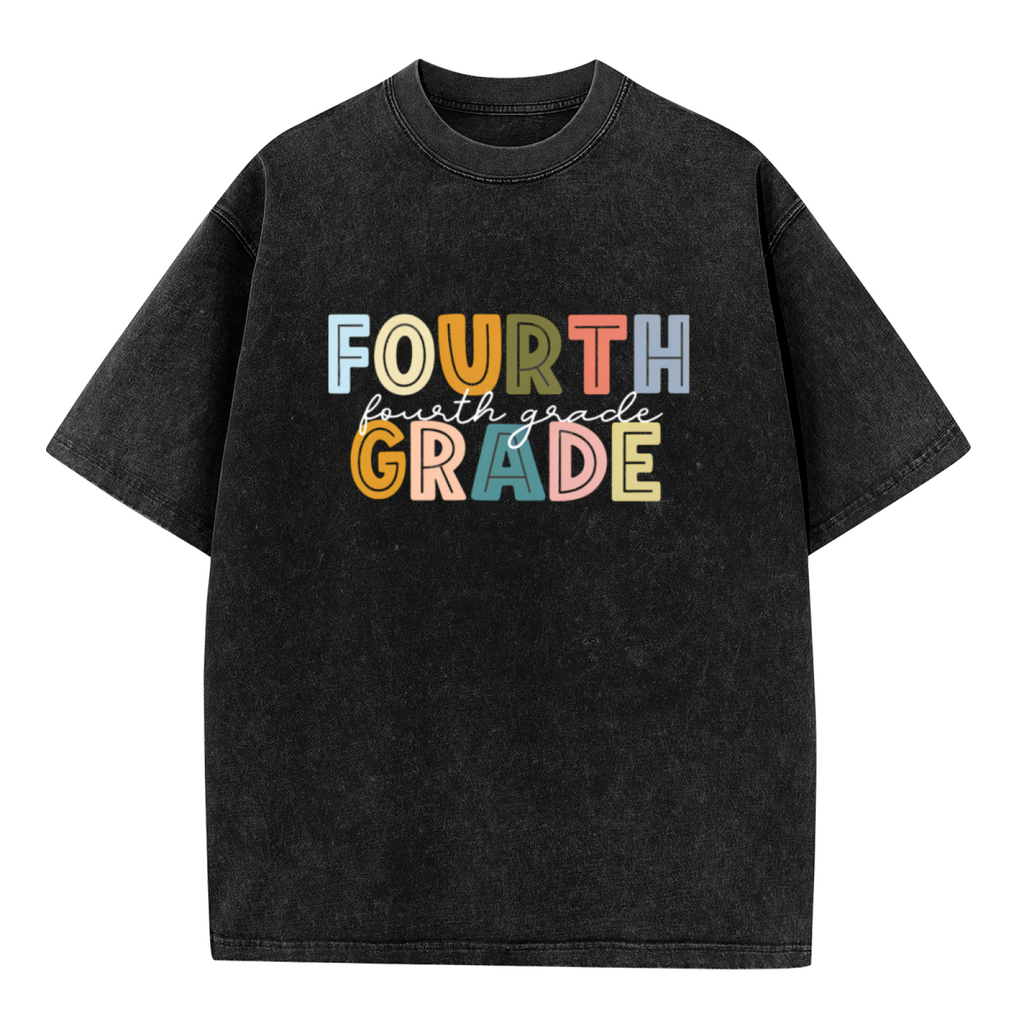 4th Grade Teacher washed graphic T-shirt product image