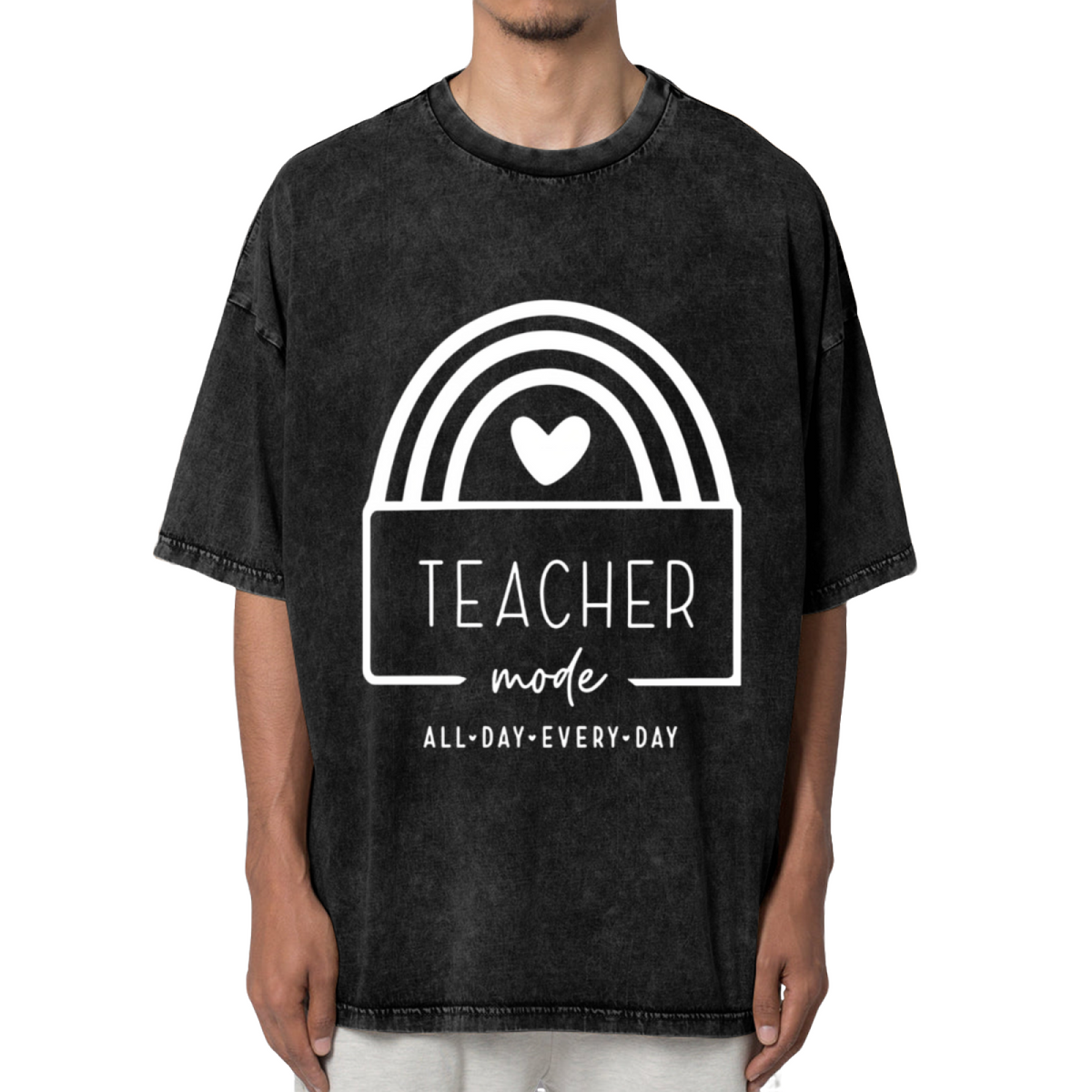 Teacher Mode washed graphic T-shirt product image