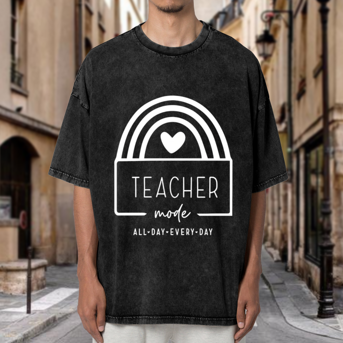 Teacher Mode washed graphic T-shirt product image