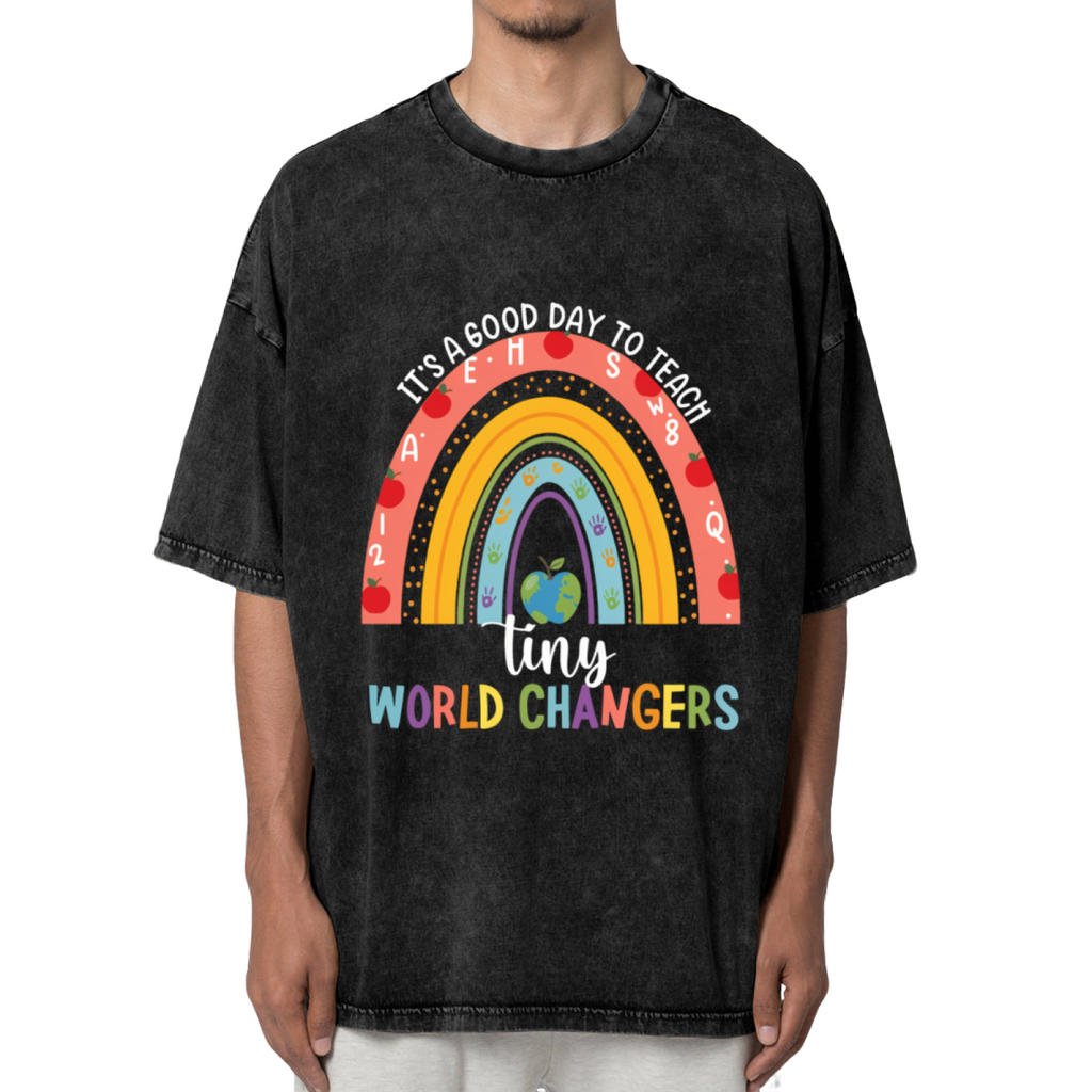 Kindergarten Teacher washed graphic T-shirt product image
