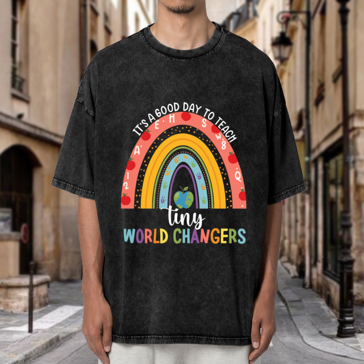 Kindergarten Teacher washed graphic T-shirt product image