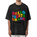 Hello Fourth Grade Teacher washed graphic T-shirt product image