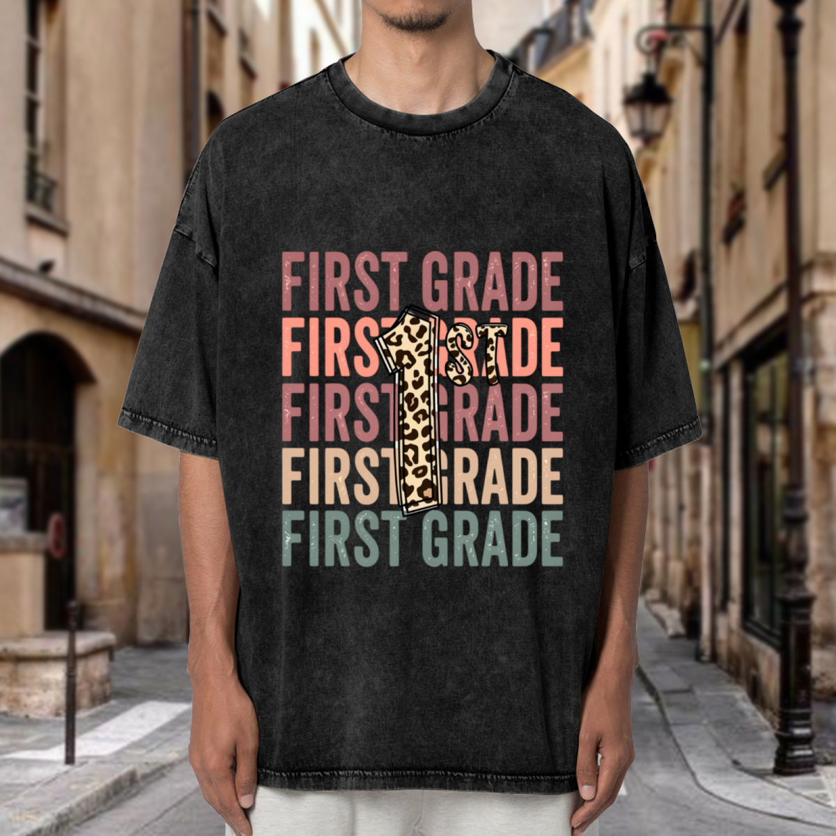 Retro Teacher washed graphic T-shirt product image
