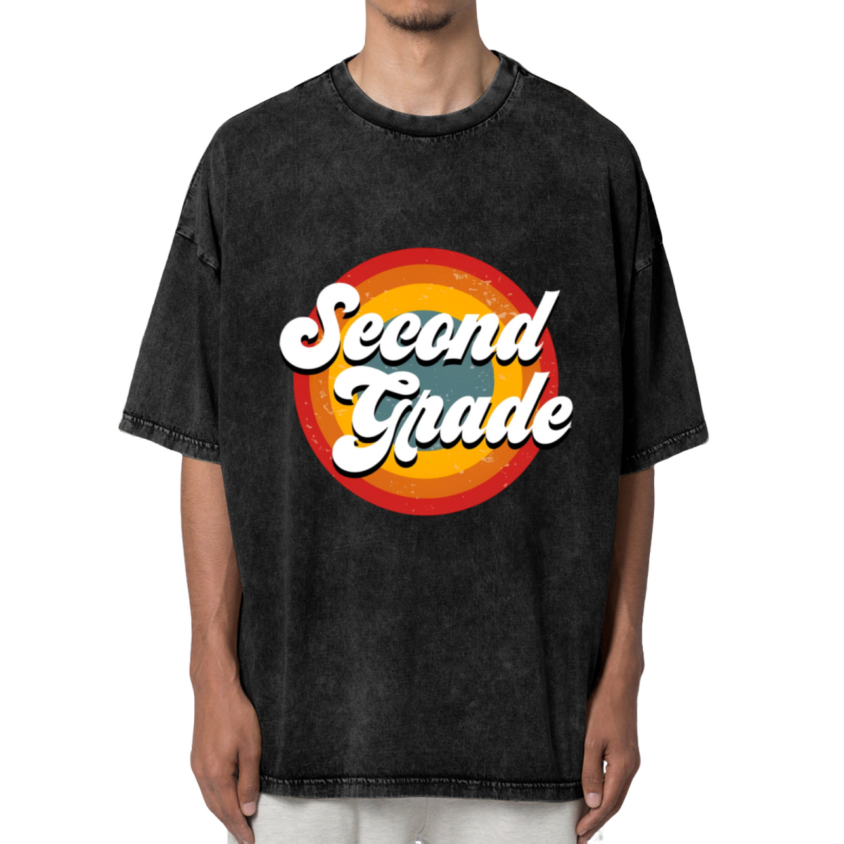 Retro Second Grade Teacher washed graphic T-shirt product image