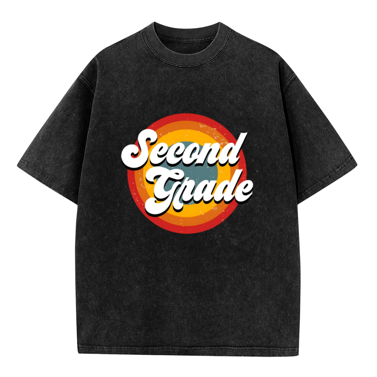 Retro Second Grade Teacher washed graphic T-shirt product image