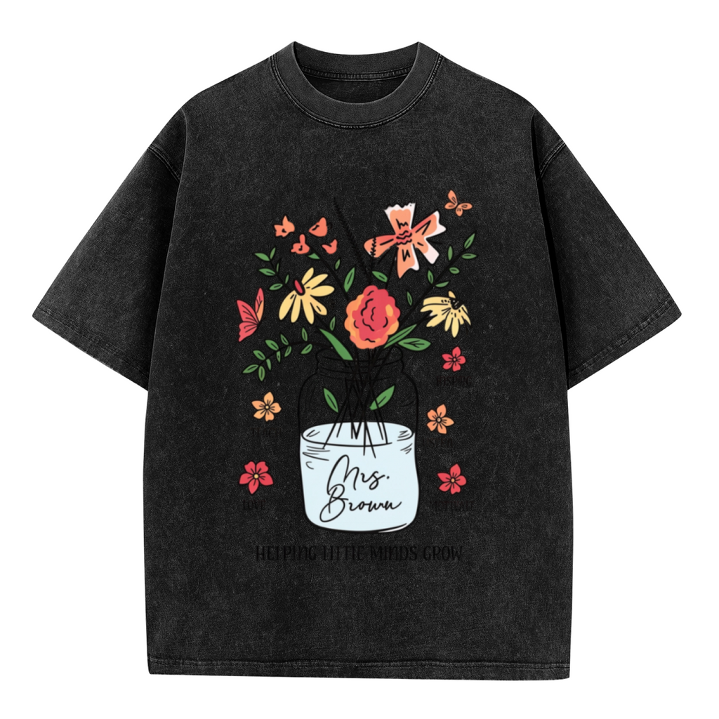 Custom Teacher washed graphic T-shirt product image