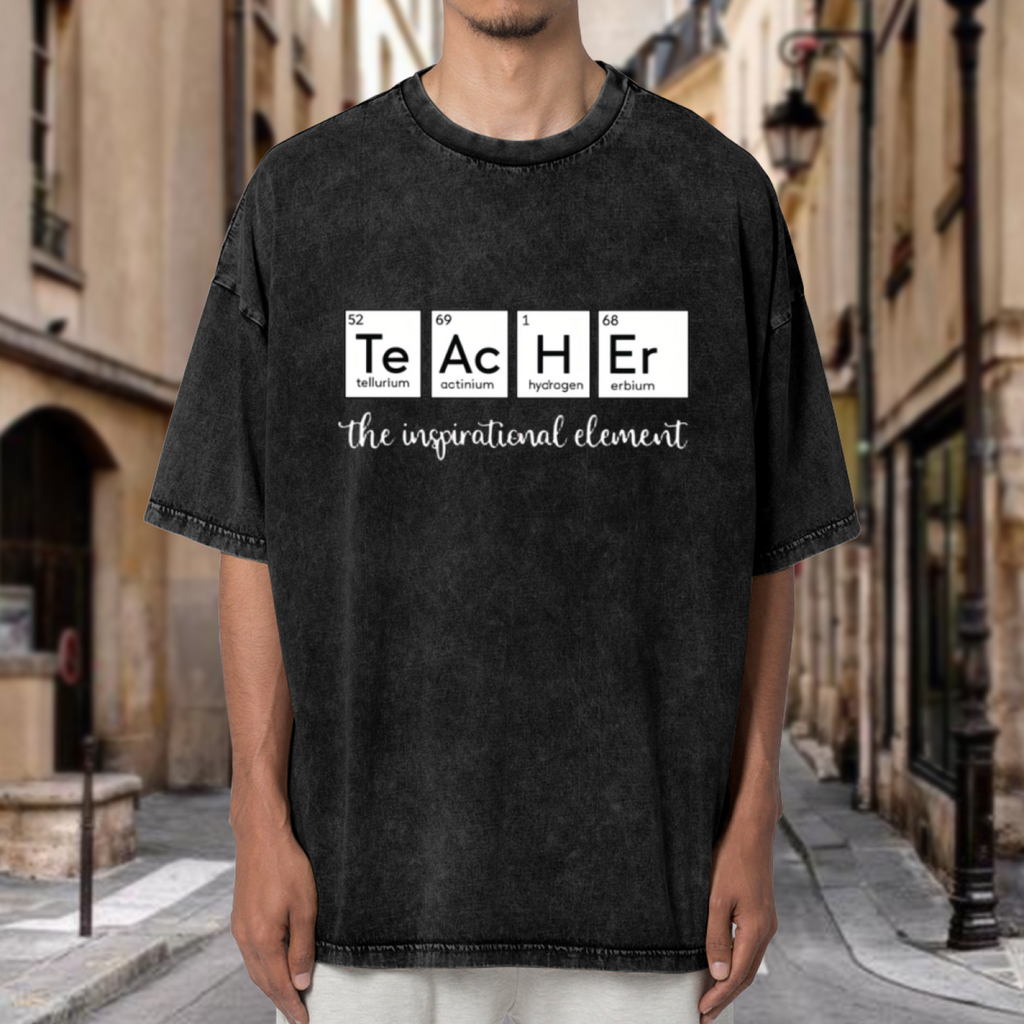 Teacher Periodic Element washed graphic T-shirt product image