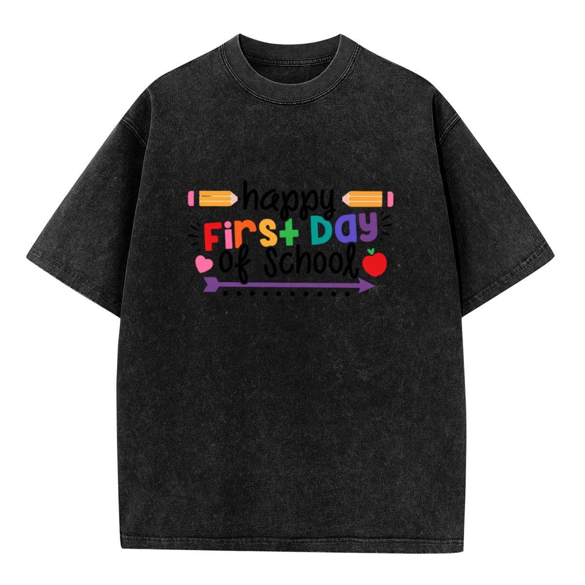 Happy First Day of School Teacher washed graphic T-shirt product image