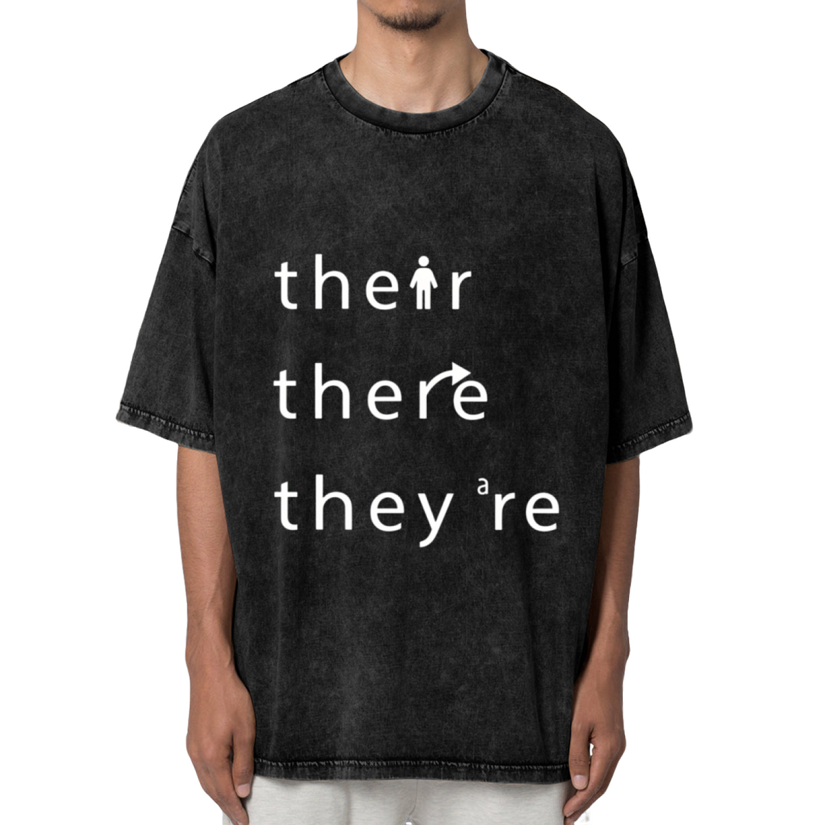 Funny Grammar Teacher washed graphic T-shirt product image