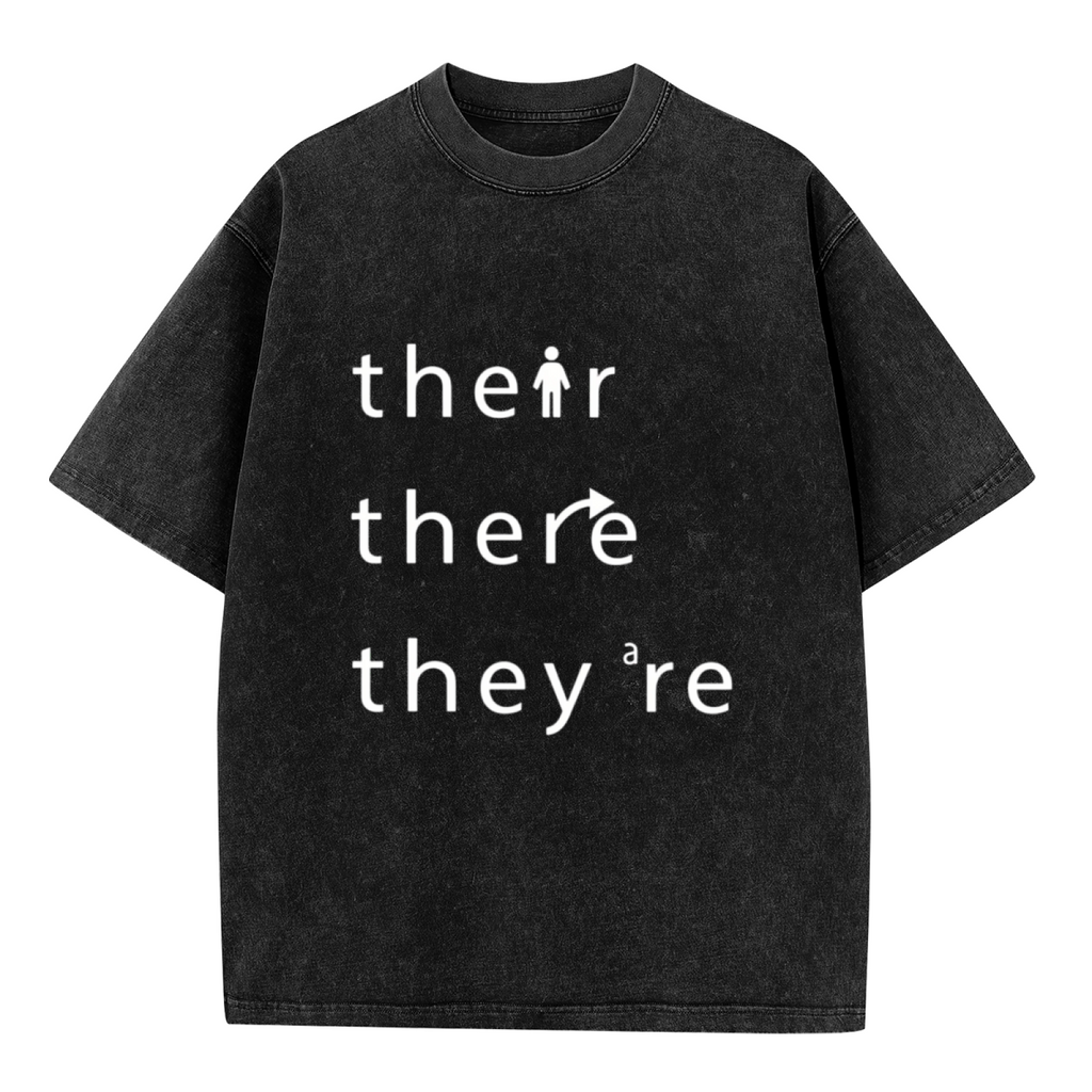 Funny Grammar Teacher washed graphic T-shirt product image