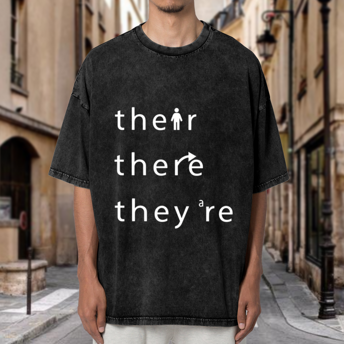 Funny Grammar Teacher washed graphic T-shirt product image