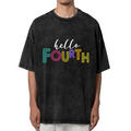 Hello Fourth Grade Teacher washed graphic T-shirt product image