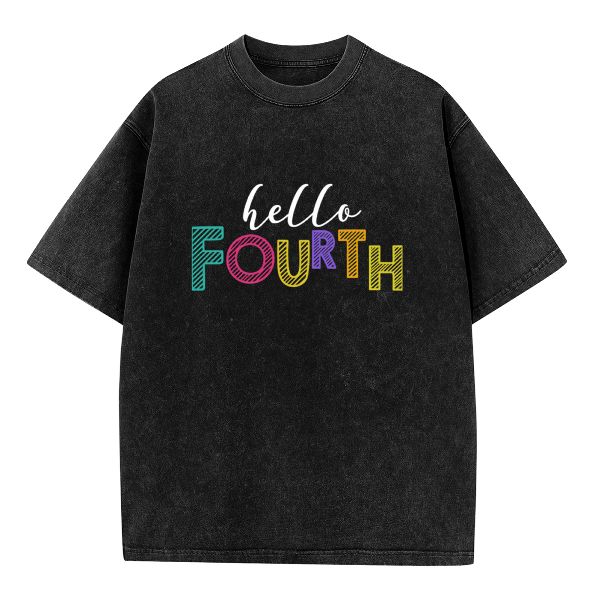 Hello Fourth Grade Teacher washed graphic T-shirt product image