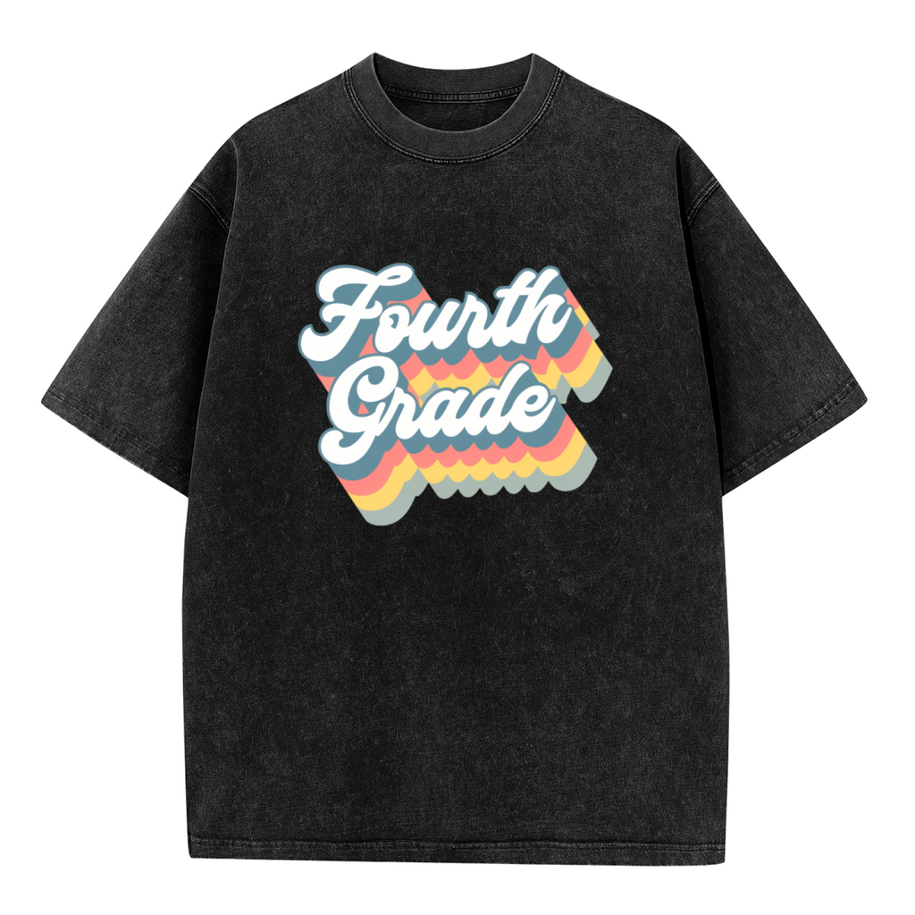 Retro Fourth Grade washed graphic T-shirt product image