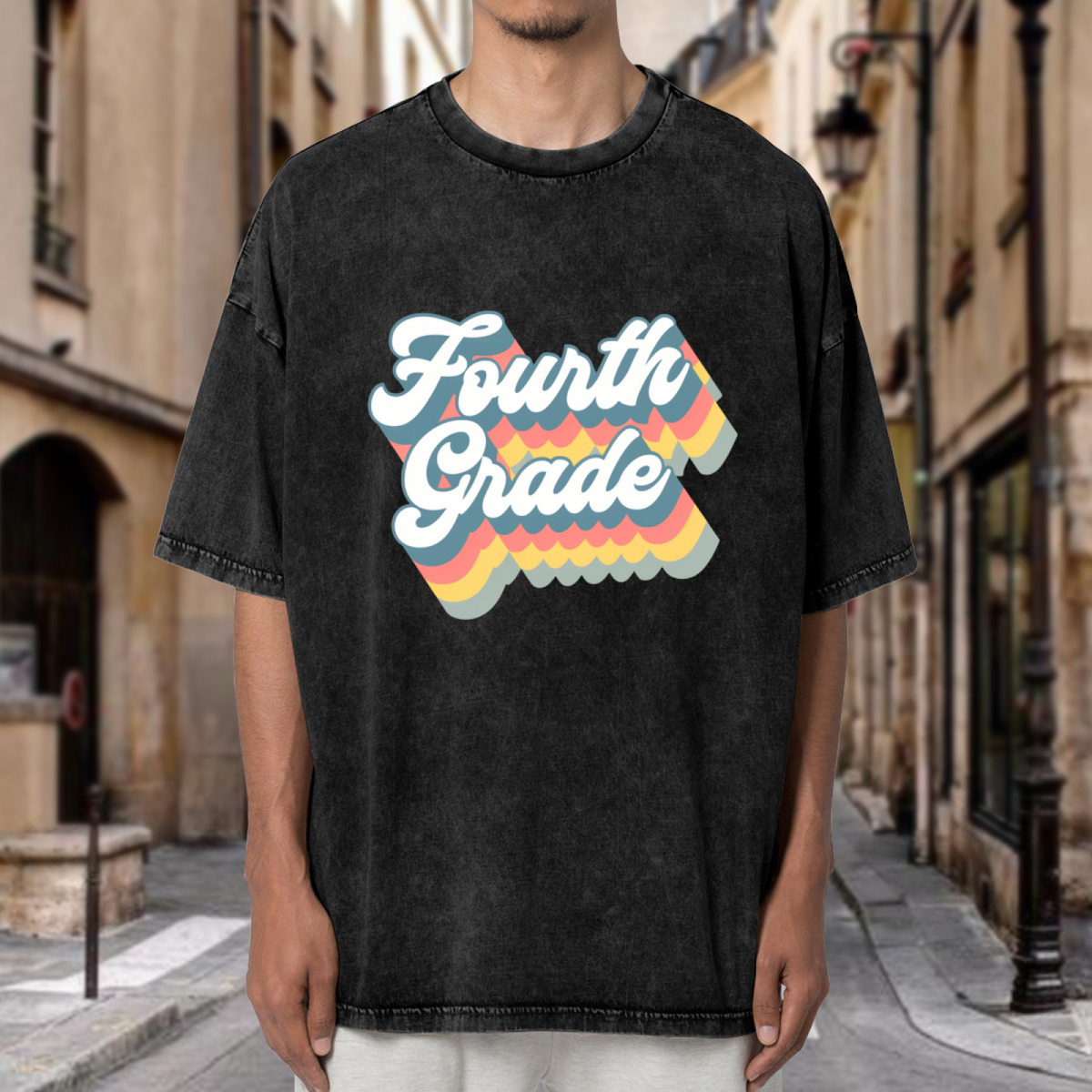 Retro Fourth Grade washed graphic T-shirt product image