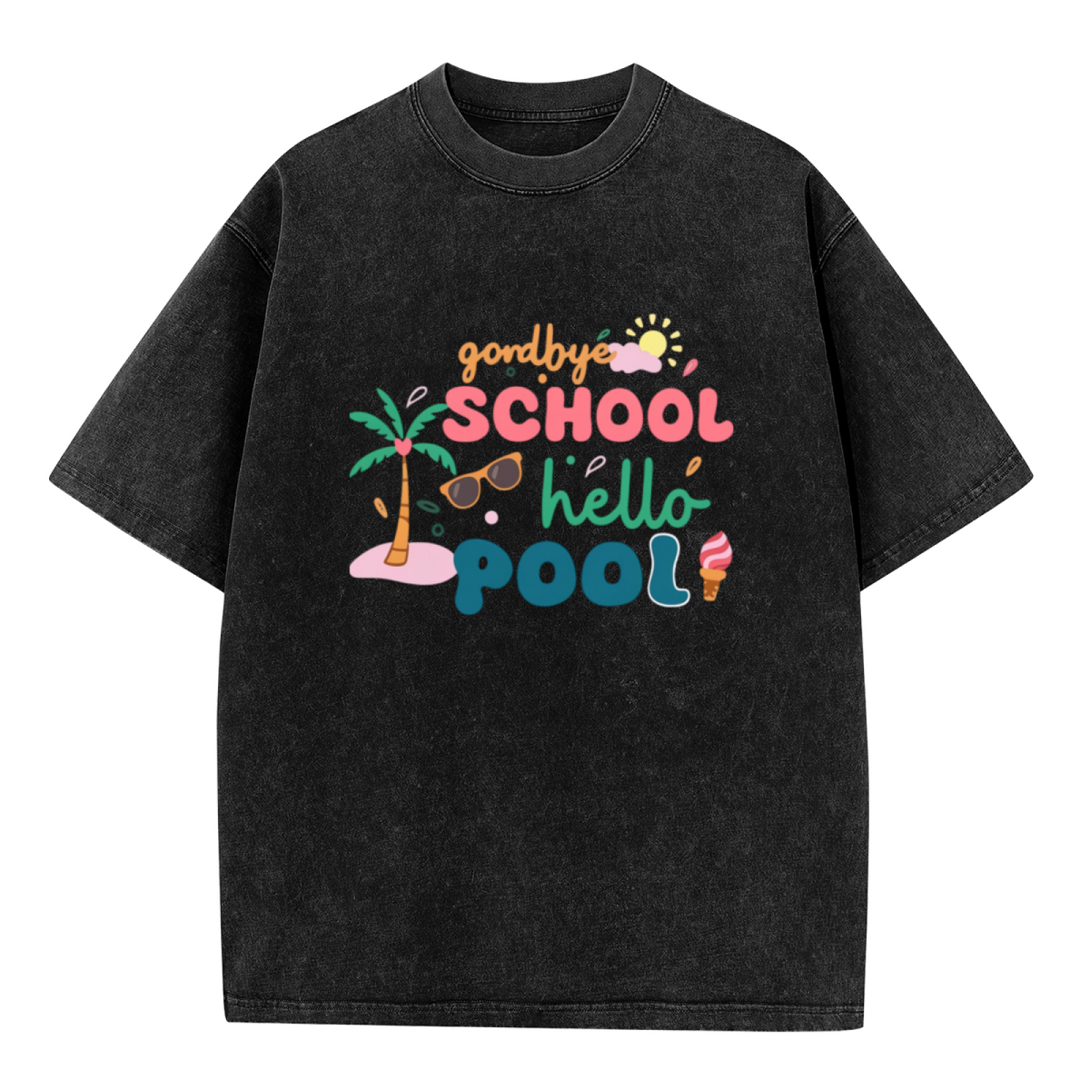 Goodbye School Hello Pool washed graphic T-shirt product image