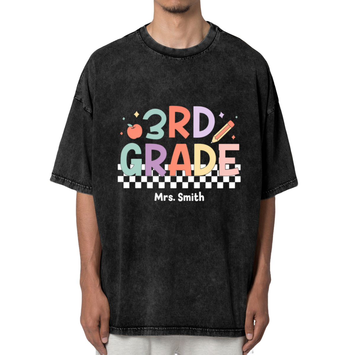 Third Grade Teacher washed graphic T-shirt product image
