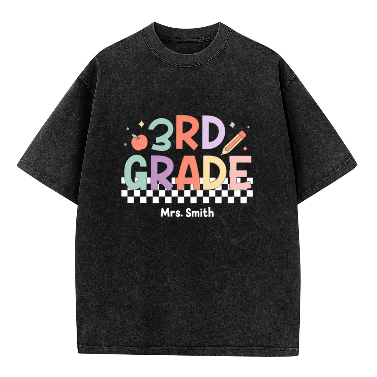 Third Grade Teacher washed graphic T-shirt product image