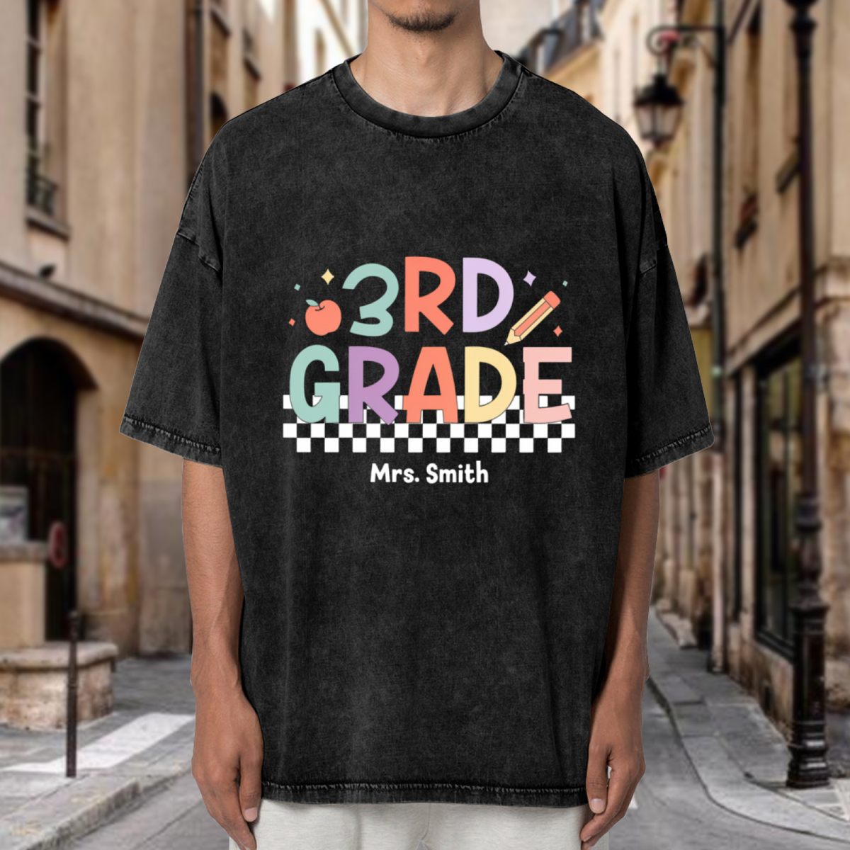 Third Grade Teacher washed graphic T-shirt product image
